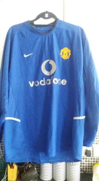 Manchester United Football Shirt Long Sleeved 2002 - 03 3rd Large Mens Rare