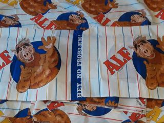 Alf Bed Sheet Set Full Size Flat/fitted/2 Pillowcases Rare
