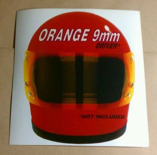 Orange 9mm Driver Not Helmet Large Bike Board Guitar Case Rare Sticker