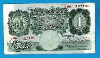 Rare 1st Period " U86 787190 " England B225 £1 B G Catterns 15.  7.  1930 Axf,
