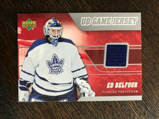 2006 - 07 Ud Series 1 Game Jersey Ed Belfour Toronto Maple Leafs Rare A2