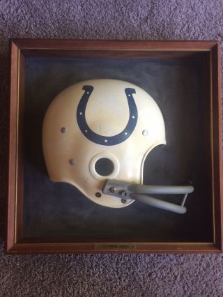 1968 Baltimore Colts Helmet Wood Display Plaque Embosograph Co.  Rare Vintage