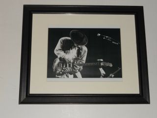 Framed Stevie Ray Vaughan 1988 On Stage 2 Srv Guitar God 14 " X16.  5 " Rare