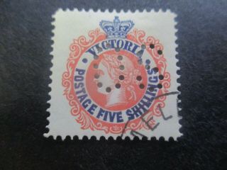 Victoria Stamps: 5/ - 1903 - 1908 Perf Os Cto - Rare (d52)
