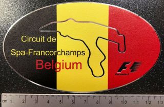 Stunning Belgium Grand Prix Souvenir Sticker.  Very Rare F1 Formula One Spa