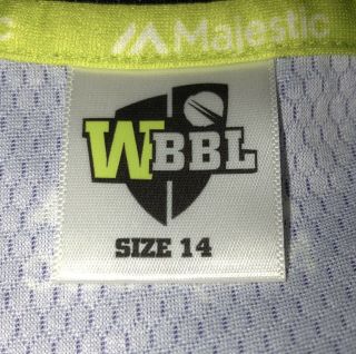 Rare Match Worn WBBL Hobart Hurricanes Playing Shirt Size 14 3
