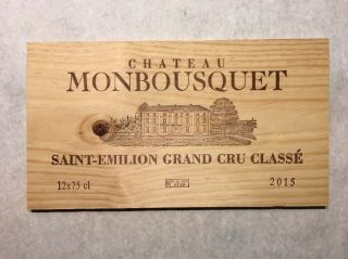 1 Rare Wine Wood Panel Chateau Monbousquet Vintage Crate Box Side 8/18 169