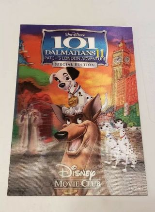 101 Dalmatians 2 Disney Movie Club 3d Lenticular Collector 