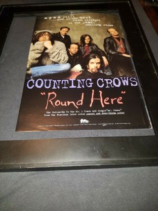 Counting Crows Round Here Rare Radio Promo Poster Ad Framed