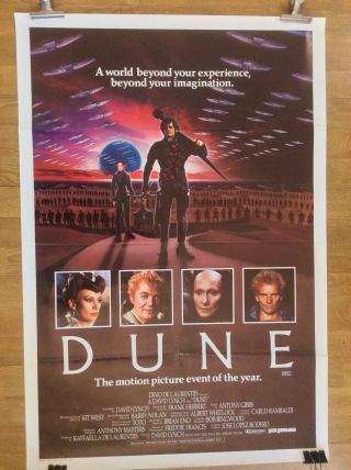 Dune Rare Australian Movie Poster One Sheet Size Cult 80s Sci - Fi David Lynch