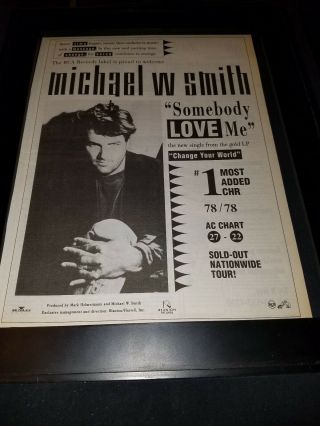 Michael W Smith Somebody Love Me Rare Radio Promo Poster Ad Framed