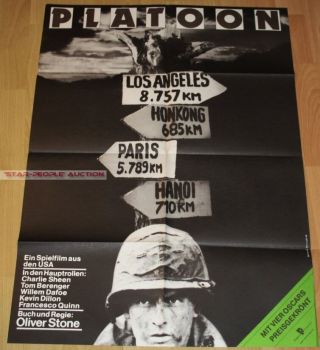 Oliver Stone - Charlie Sheen - Platoon Rare East German Art Poster