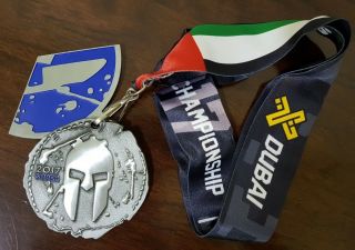 Uae Emirates Spartan Race Event Medal With Wedge Dubai 2017 Rare