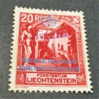 Nystamps Liechtenstein Stamp O Og H $90 Rare " Muster " Ovpt