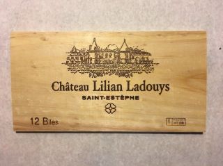 1 Rare Wine Wood Panel Château Lilian Ladouys Vintage Crate Box Side 3/18 507