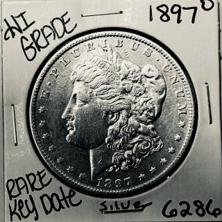 1897 O Morgan Silver Dollar Hi Grade U.  S.  Rare Key Coin 6286