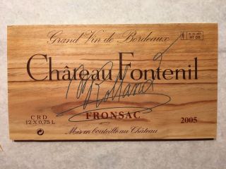 1 Rare Wine Wood Panel Château Fontenil Vintage Crate Box Side 1/19 965