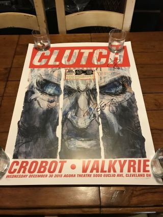 Rare Clutch Band Signed,  Crobot,  And Valkyrie Signed And Numbered Poster