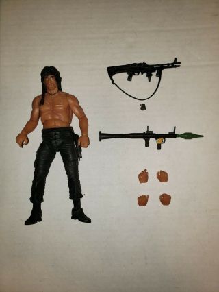 Rare Neca First Blood Part 2 Ii Movie John J.  Rambo 7 " Action Figure Stallone