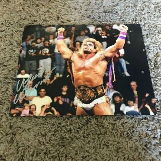 Ultimate Warrior Signed Autographed 8x10 Photo Wwe Wwf Rare Cool With Belt C