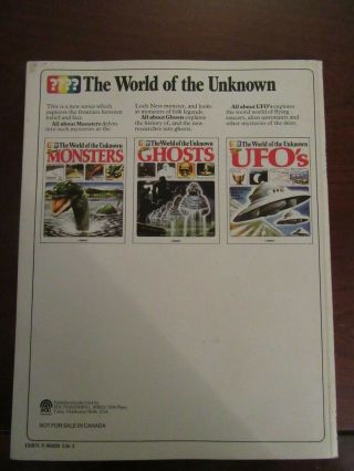 The World of the Unknown All About UFO ' s USBORNE rare cult title 2
