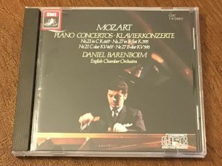Barenboim:mozart:piano Concerto Nos.  21 & 27/original Emi - Uk Rare Black Label