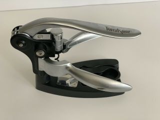 Rare Kershaw Lever Wine Opener With Stand & Foil Cutter Corkscrew Spin
