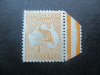 Kangaroo Stamps: 4d Orange 1st Watermark - Rare (c290)