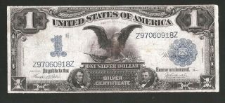 Rare Solid Z Block Black Eagle $1 1899 Silver Certificate