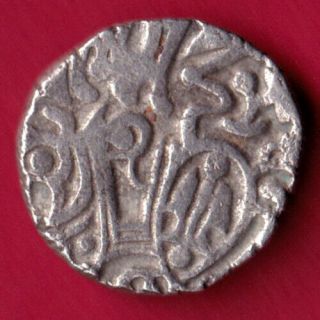 Afghanistan - Horse Man & Bull - Samant Dewa - Hindu Shahi - Rare Silver Coin K20