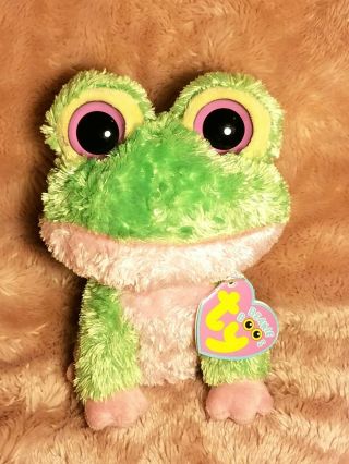 (near) Nmwt Rare 6 Inch Ty Beanie Boo Frog " Kiwi "