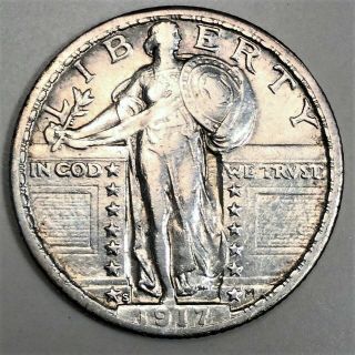 1917 - S Type 2 Standing Liberty Quarter Coin Rare Date