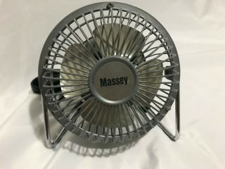 Euc Rare Massey Mf - 4 Metal Fan One Speed 4 Inches Vintage Gray Color