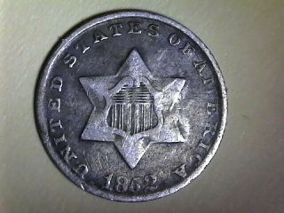 1852 Silver Three Cent Rare Silver Coin Ships