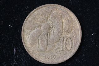 1919 R Italy.  10 Centesimi.  Exremely Rare.