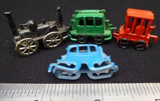 3 Miniature Micro Mini Metal Tiny 1 " Train Japan Vintage Rare