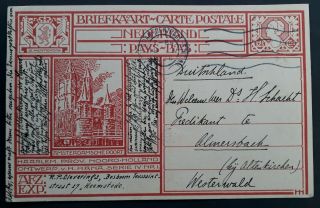 Rare 1926 Netherlands Pictorial Stamped Postcard " Amsterdam Gate " To Germany