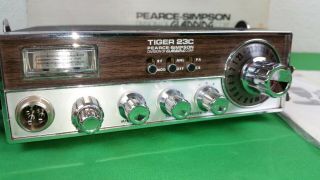 Rare Vintage TIGER 23C CB Radio PEARCE - SIMPSON MIC WOOD GRAIN 2