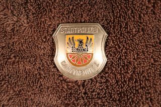 Stadtpolizei Marktredwitz Shield Pin Vintage German Police Badge Old & Rare