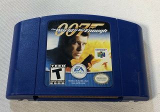 007 The World Is Not Enough Nintendo 64 N64 Authentic Blue Video Game Cart Rare