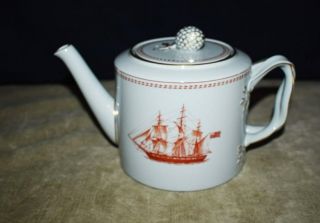 Rare Large Copeland Spode Trade Winds Tea/coffee Pot W/gold Adornments