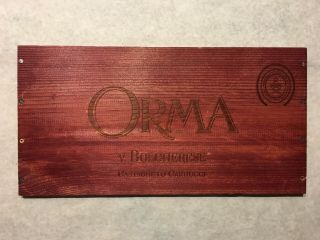 1 Rare Wine Wood Panel Orma Bolgherese Vintage Red Crate Box Side 4/19 557