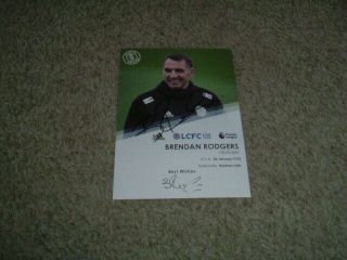 Brendan Rodgers - Leicester City - Rare Signed 18/19 Official 6 X 4 Club Card