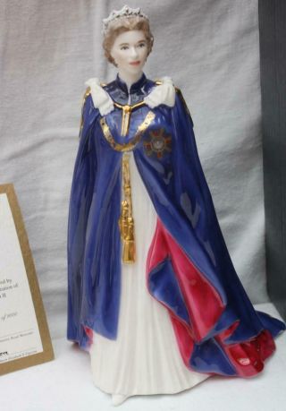 Royal Worcester Queen Elizabeth Ii Golden Jubilee Figurine 1952 - 2002 Ltd Ed Rare