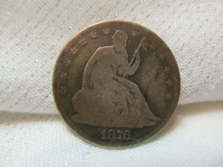 1876 - Cc Seated Liberty Half Dollar 50c Rare Carson City