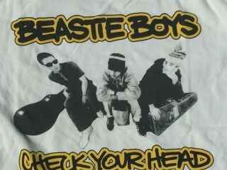 Rare Beastie Boys Check Your Head T - Shirt With Back Print 1992 Never Worn Medium