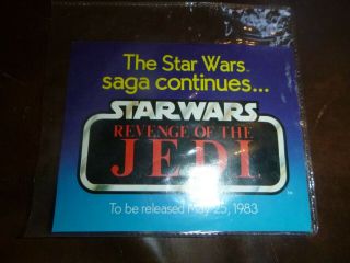 Vintage Star Wars Revenge Of The Jedi 1982 Kenner Promotional Insert/flier - Rare