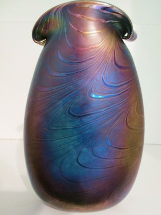 Rare British Studio/art Glass Vase Signed 
