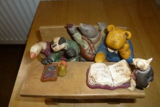 GNOMY DIARYS LEGEND OF THE BEAR EXTREMELY RARE LARGE PIECE - SCHOOL BENCH 3