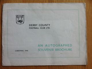 Rare 1946 Derby County Autographed Souvenir Brochure